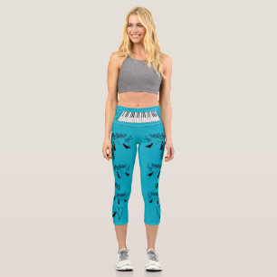 Katzen sind wie Musik: Notenlinien und Gitarren Te Capri Leggings