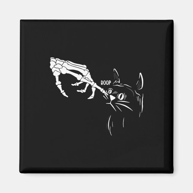 Katzen Skeleton Hand Boop Halloween Katzen Lover P Magnet (Vorne)