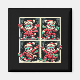 Katzen-Ski Snowboard Winter Berg Weihnachtsreise Magnet