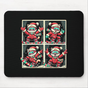 Katzen-Skiing Snowboard Winter Berg Weihnachtsreis Mousepad