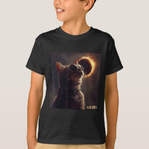 Katzen-Sonnenbrille-Totale-Sonnenfinsternis-Illust T-Shirt