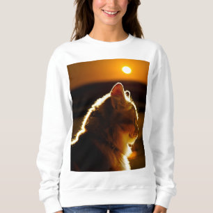 Katzen-Sonnenuntergang Sweatshirt