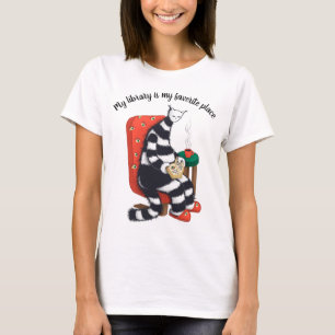 Katzen-Spaß-Bibliothek lesen T-Shirt