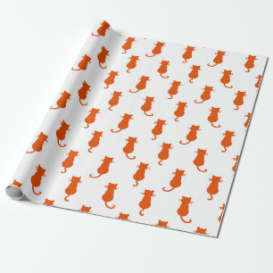 Katzen-Spaß für immer - Whimsical Cats Orange-Katz Geschenkpapier