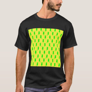 Katzen-Spaß für immer Whimsical Grüne Katzen Gelb T-Shirt