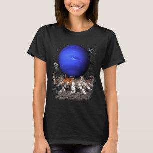 Katzen spazieren im Weltraum Katze Astronaut Neptu T-Shirt