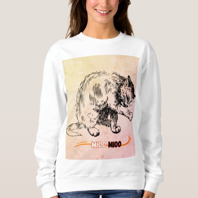Katzen Speak Mio-Meio Sweatshirt (Vorderseite)