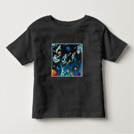Katzen spielen Basketball im Weltraum mit Astronau Kleinkind T-shirt