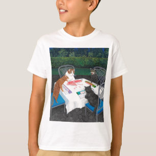 Katzen spielen Mahjong T-Shirt