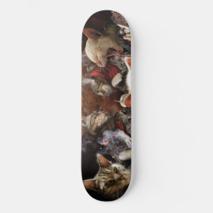 Katzen spielen Poker  Skateboard