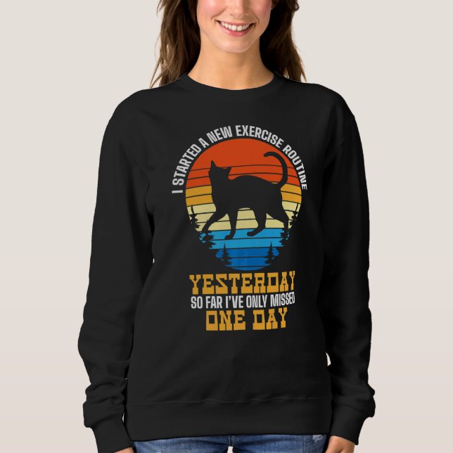 Katzen Sprichwort Lazy Sprichwort Grumpy Sweatshirt (Vorderseite)