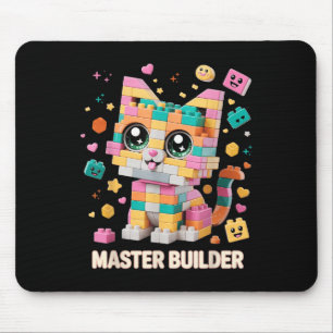 Katzen Stein Bausteine Master Erbauer Katzenliebha Mousepad