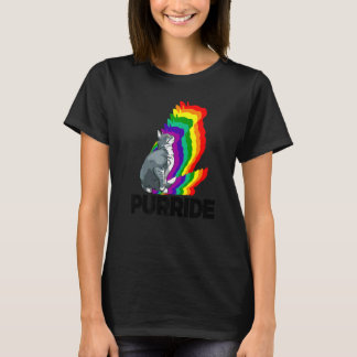 Katzen Stolz Purride Katze Regenbogen Farbe Katze  T-Shirt