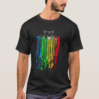 Katzen-Stolzflagge Regenbogen Schwul LGBTQ LGBT Le T-Shirt