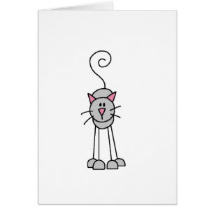 Katzen-Strichmännchen-Karte