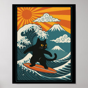 Katzen-Surfen Japanisch _2 Poster