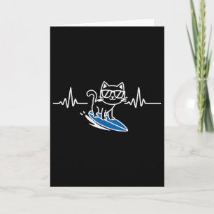 Katzen-Surfen Lustiger Surfer Surfboard Surfen Karte