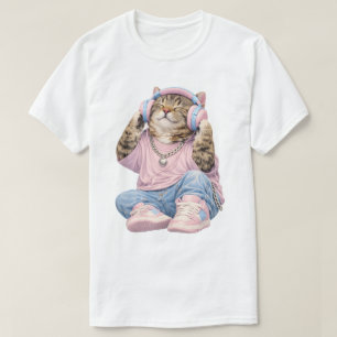 Katzen-T-Shirt für Musikliebhaber T-Shirt