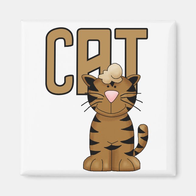 Katzen-T-Shirts und Geschenke Magnet (Vorne)
