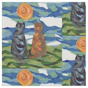 Katzen-Tag träumt Kunst Stoff