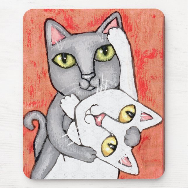 Katzen-Tango-Tanz-Kunst Mousepad (Vorne)