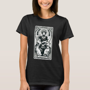 Katzen-Tante, umgeben von feline Begleitern Tarot T-Shirt
