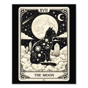 Katzen Tarot Karte Der Mond Grafik Fotodruck