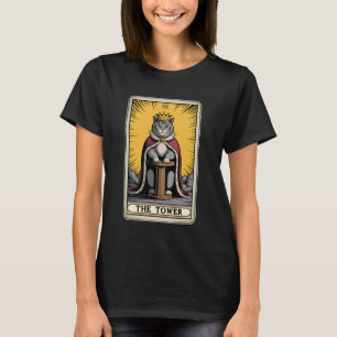 Katzen-Tarotkarte Der Turm Katzenkratzbaum Baum T-Shirt