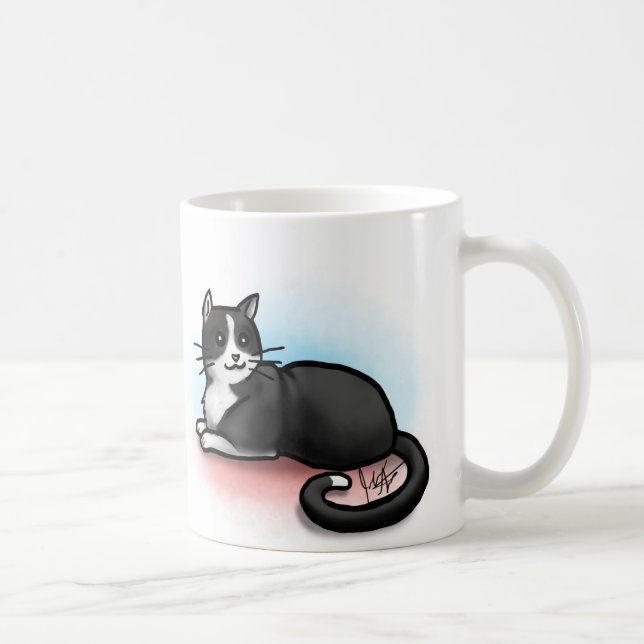 Katzen-Tasse - Schwarzweiss Kaffeetasse (Rechts)