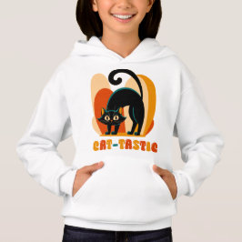 Katzen-tastische Retro-Schwarzkatzen-Kunst Hoodie