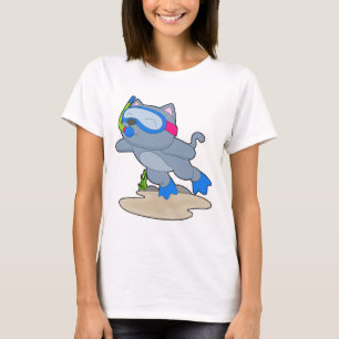 Katzen-Taucher-Schnorcheltauchen T-Shirt