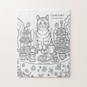 Katzen-Teeparty- & Süßigkeiten-Puzzle Puzzle