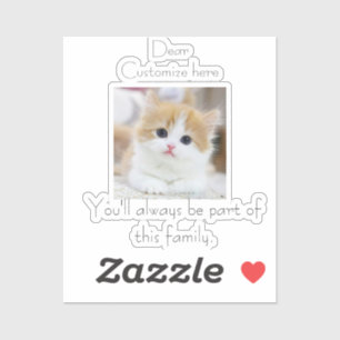 Katzen, Teil der Familie, Einfache niedliche Katze Aufkleber