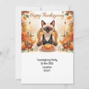 Katzen Thanksgiving mit Truthahn Einladung