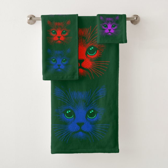 Katzen Themen  Badhandtuch Set (Insitu)