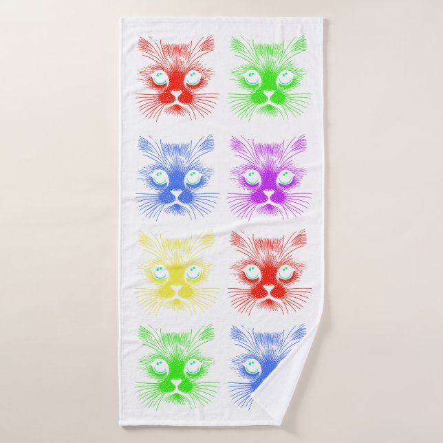 Katzen Themen  Badhandtuch Set (Badehandtuch)