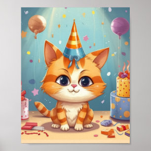 Katzen-Themendesign süße rote Katze Poster