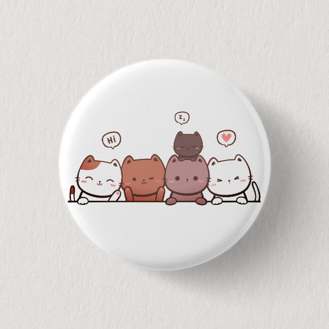 Katzen, Tiere, Spaß Button (Vorderseite)