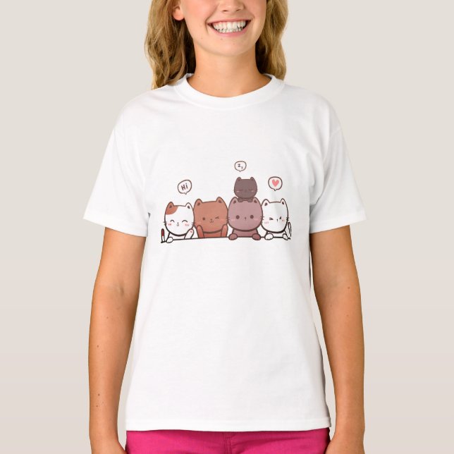 Katzen, Tiere, Spaß T-Shirt (Vorderseite)