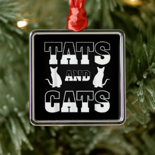 Katzen Tiergeschenk Tattoo Artist Inki Ornament Aus Metall