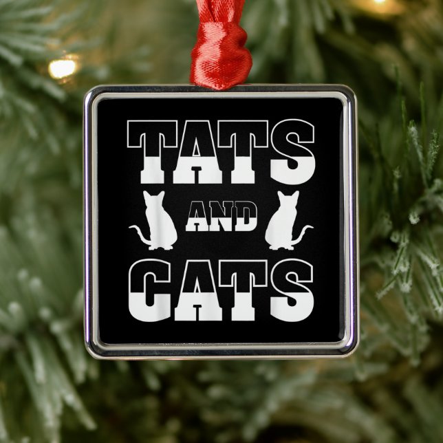 Katzen Tiergeschenk Tattoo Artist Inki Ornament Aus Metall (Baum)