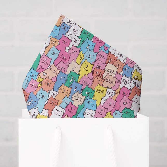 Katzen-Tissue-Papier, Decoupage-Kitty-Kätzchen  Seidenpapier (Geschenktüte)