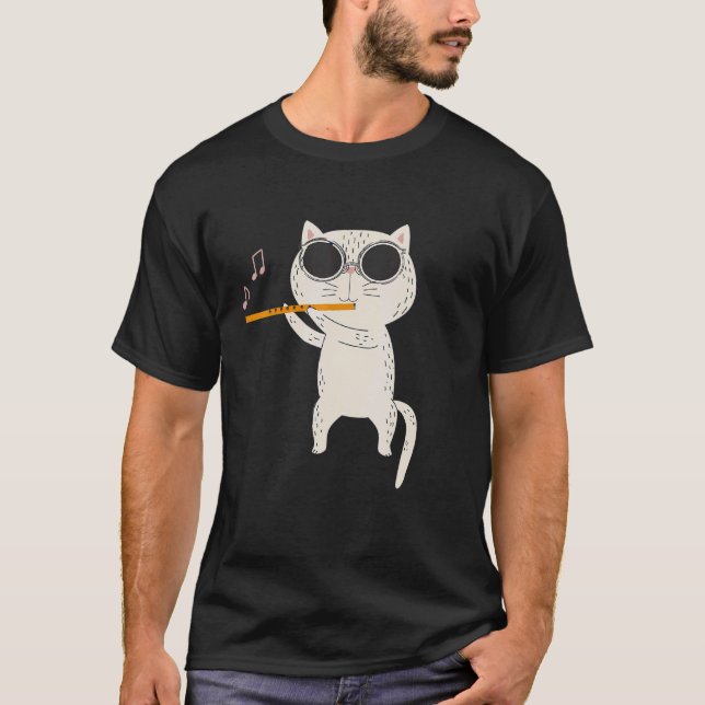 Katzen tragen eine Sonnenbrille und spielen Flute T-Shirt (Vorderseite)