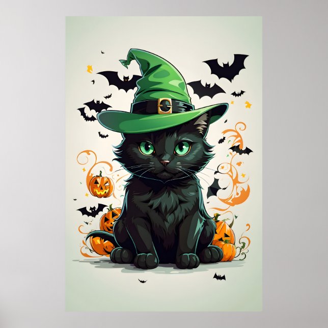 Katzen tragen Halloween Hats Poster (Vorne)