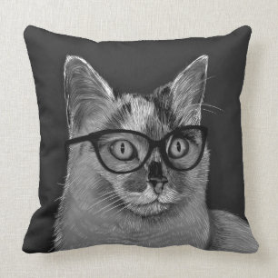 Katzen-tragende Gläser Kissen