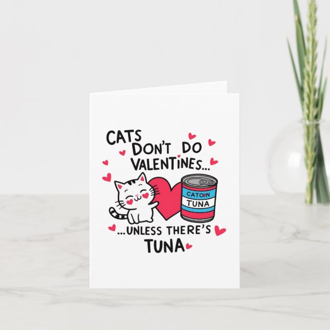 Katzen tun keine Valentine Dankeskarte (Vorderseite)