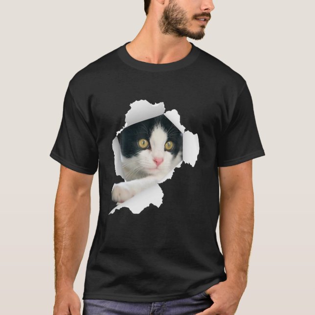Katzen , Tuxedokatzen, Torntuch, Kätzchen T-Shirt (Vorderseite)