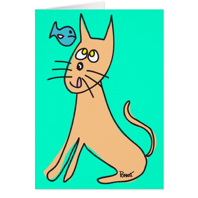 Katzen-u. Fisch-leere Karte (Vorne)