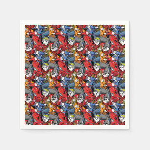 Katzen-u. Hunderoller-Muster Serviette