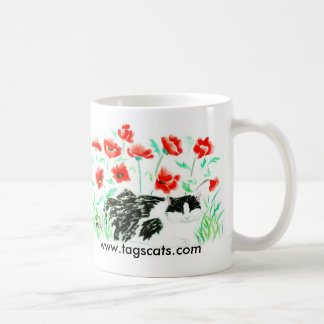 Katzen- u. Mohnblumen-Tasse Tasse
